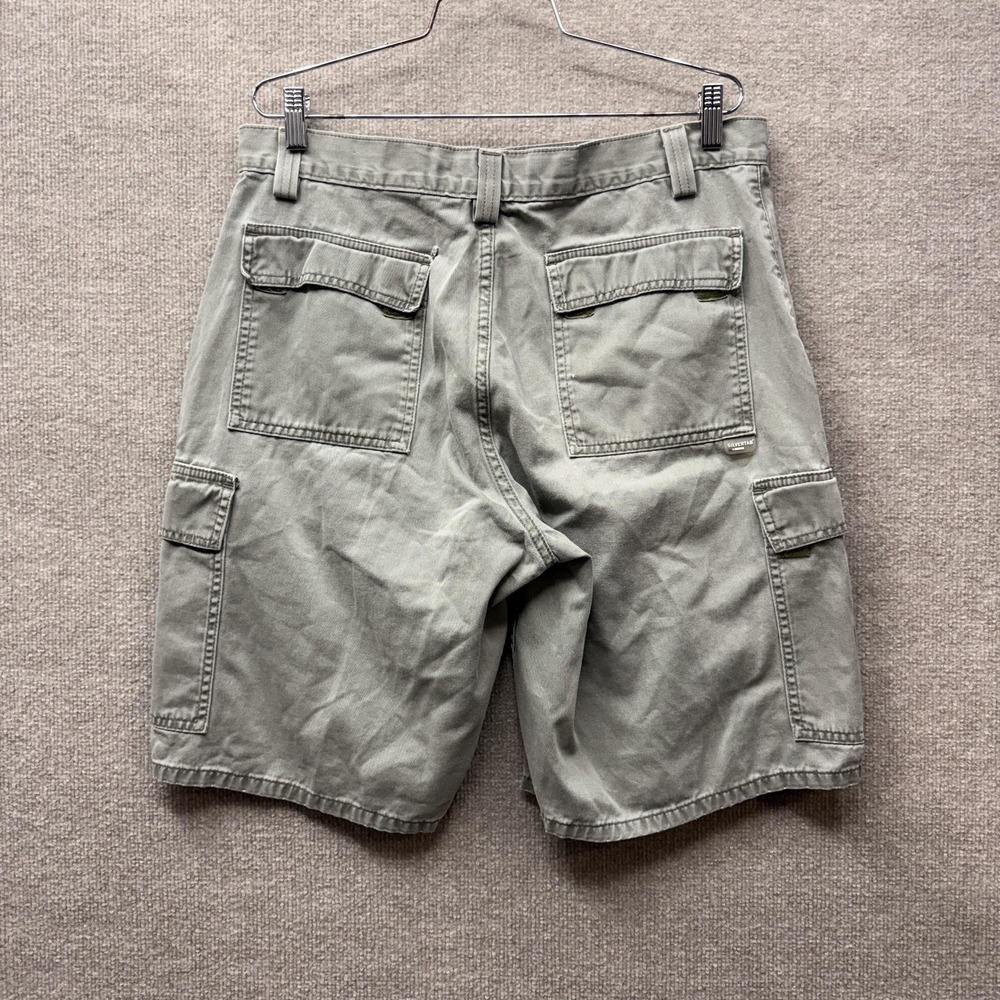 Levis Silvertab Cargo Shorts Mens 34 Green Relaxed Fit Utility‎ Pockets Denim - Picture 2 of 9